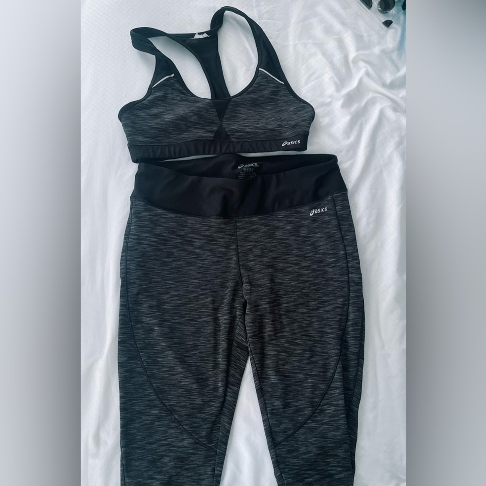 Asics Charcoal and Black Activewear Set